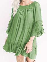 Load image into Gallery viewer, Round Neck Ruffled Casual T-shirt