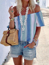 Load image into Gallery viewer, Fashionable Bohemian Striped Printed Collar Shirt