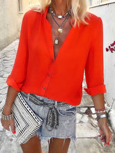 Load image into Gallery viewer, Casual Solid Color V-neck Wild Shirt