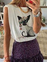 Load image into Gallery viewer, Loose Cartoon Printed Bottoming Shirt Sleeveless Tops