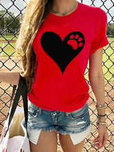 Load image into Gallery viewer, Fashion Casual Love Printed Short-sleeved T-shirt Top