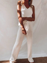 Load image into Gallery viewer, Simple Solid Color Sleeveless Knitted Sweater Suit