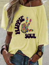 Load image into Gallery viewer, Boat Collar Casual Print T-shirt