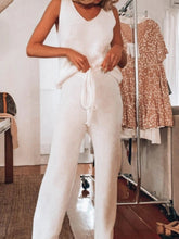 Load image into Gallery viewer, Simple Solid Color Sleeveless Knitted Sweater Suit