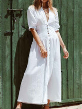 Load image into Gallery viewer, Fashion Casual Button Long Dress