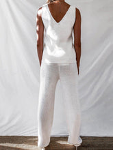 Load image into Gallery viewer, Simple Solid Color Sleeveless Knitted Sweater Suit