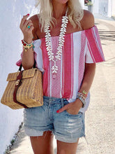 Load image into Gallery viewer, Fashionable Bohemian Striped Printed Collar Shirt