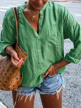 Load image into Gallery viewer, Casual Fashion Solid Color Button Long Sleeve Shirt