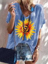 Load image into Gallery viewer, Fashion Casual Chrysanthemum Printed Short-sleeved T-shirt Top