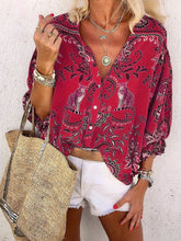 Load image into Gallery viewer, Stylish Bohemian Printed Lapel Long Sleeve Shirt