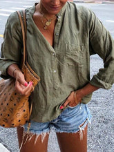 Load image into Gallery viewer, Casual Fashion Solid Color Button Long Sleeve Shirt