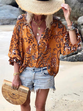 Load image into Gallery viewer, Stylish Bohemian Printed Lapel Long Sleeve Shirt