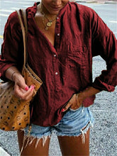 Load image into Gallery viewer, Casual Fashion Solid Color Button Long Sleeve Shirt