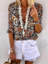 Load image into Gallery viewer, Stylish Bohemian Printed V-neck Casual Shirt