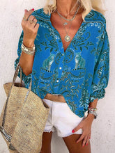 Load image into Gallery viewer, Stylish Bohemian Printed Lapel Long Sleeve Shirt