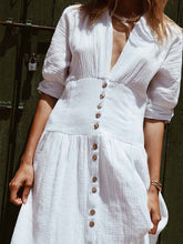 Load image into Gallery viewer, Fashion Casual Button Long Dress