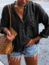 Load image into Gallery viewer, Casual Fashion Solid Color Button Long Sleeve Shirt