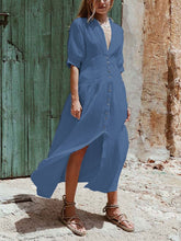 Load image into Gallery viewer, Fashion Casual Button Long Dress