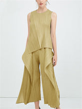 Load image into Gallery viewer, Fashionable Professional Casual Loose Top Pants Pleated Set