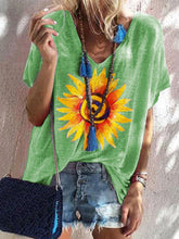 Load image into Gallery viewer, Fashion Casual Chrysanthemum Printed Short-sleeved T-shirt Top