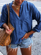 Load image into Gallery viewer, Casual Fashion Solid Color Button Long Sleeve Shirt