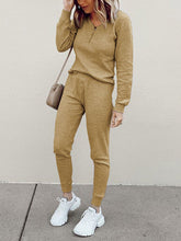 Load image into Gallery viewer, Simple Solid Color Long Sleeve Neckline Zipper Design Casual Suit