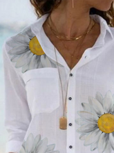Load image into Gallery viewer, Fashion Casual Daisy Printed Long Sleeve Printed Shirt Top