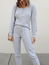 Load image into Gallery viewer, Simple Solid Color Long Sleeve Neckline Zipper Design Casual Suit