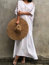 Load image into Gallery viewer, Casual Loose Hollow Out Short Sleeve Maxi Dress