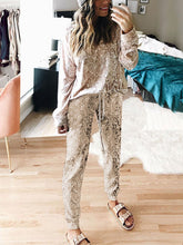 Load image into Gallery viewer, Casual Wild Impression Printed Long-sleeved Two-piece Suit