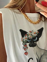 Load image into Gallery viewer, Loose Cartoon Printed Bottoming Shirt Sleeveless Tops