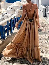 Load image into Gallery viewer, Bohemian Solid Color Sexy Casual Dress