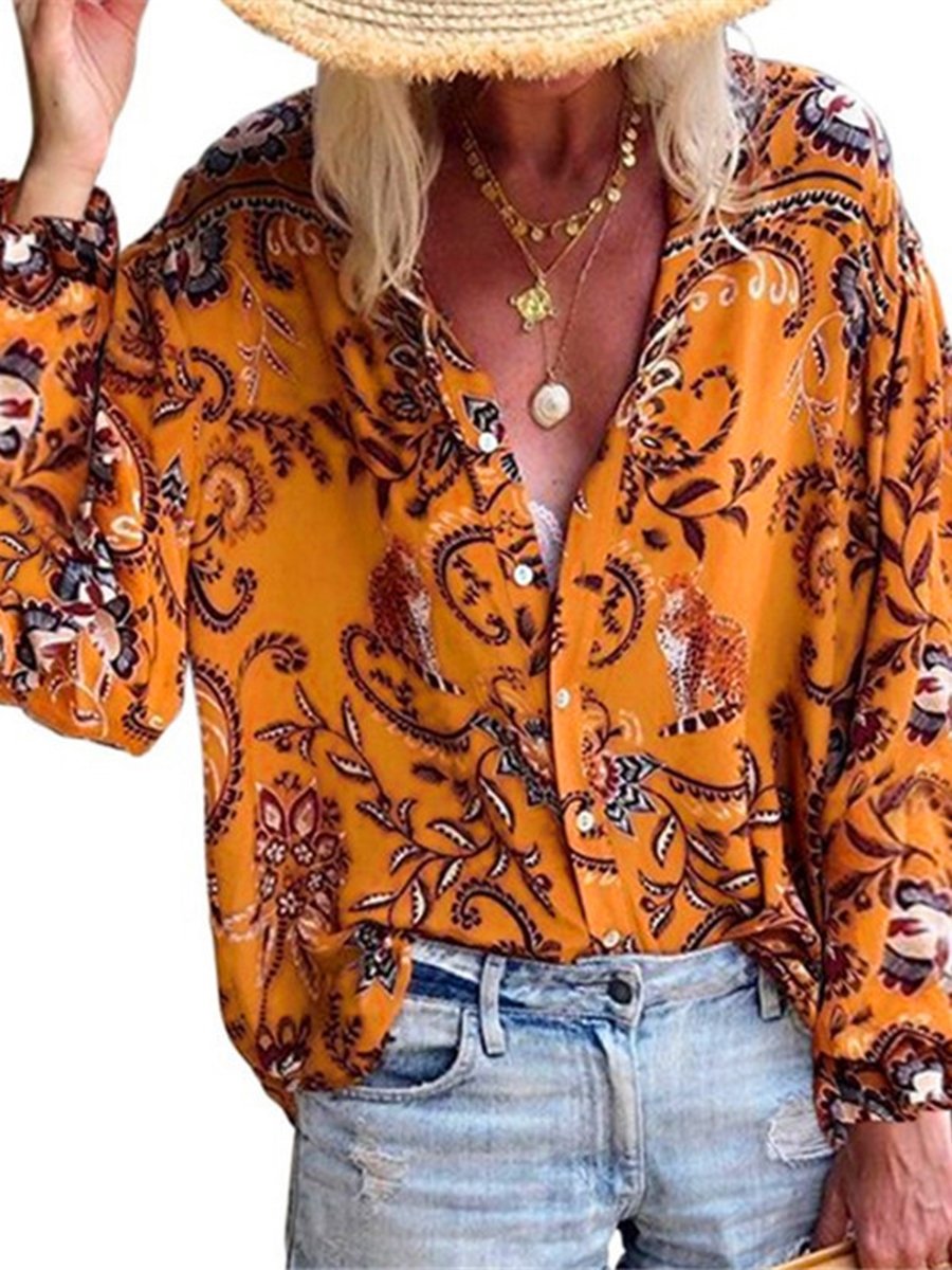 Single-breasted Long-sleeved Versatile Loose Plus Size Shirt