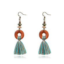 Load image into Gallery viewer, Vintage Tassel Round Alloy Earrings
