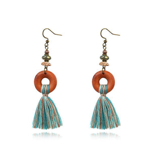 Vintage Tassel Round Alloy Earrings