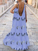 Load image into Gallery viewer, Bohemian Feather Print Casual Fashion Dress
