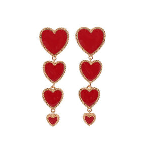 Vintage Love Heart-shaped Long Earrings