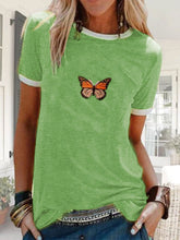 Load image into Gallery viewer, Fashion Casual Butterfly Short Sleeve Printed T-shirt Top
