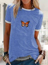 Load image into Gallery viewer, Fashion Casual Butterfly Short Sleeve Printed T-shirt Top
