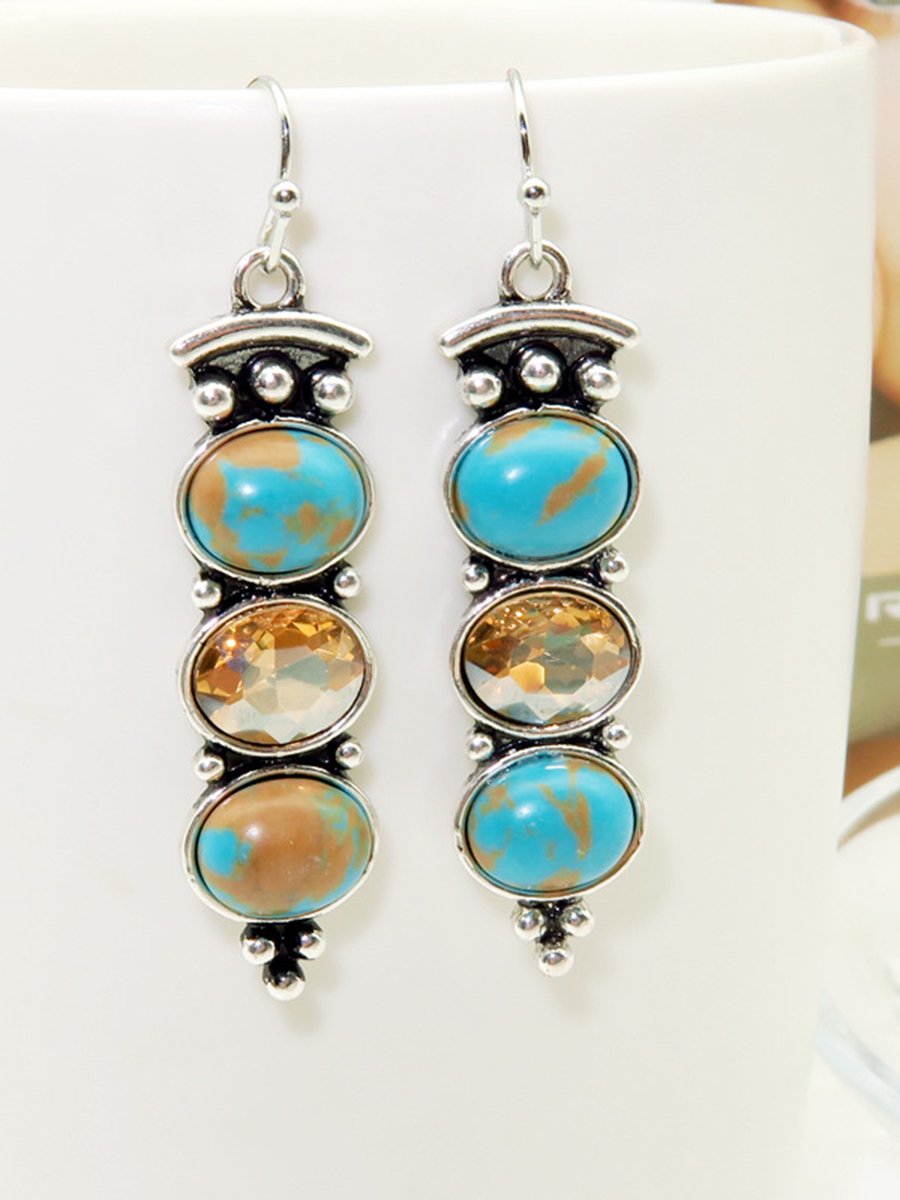 Vintage Fashion Creative Turquoise Long Earrings