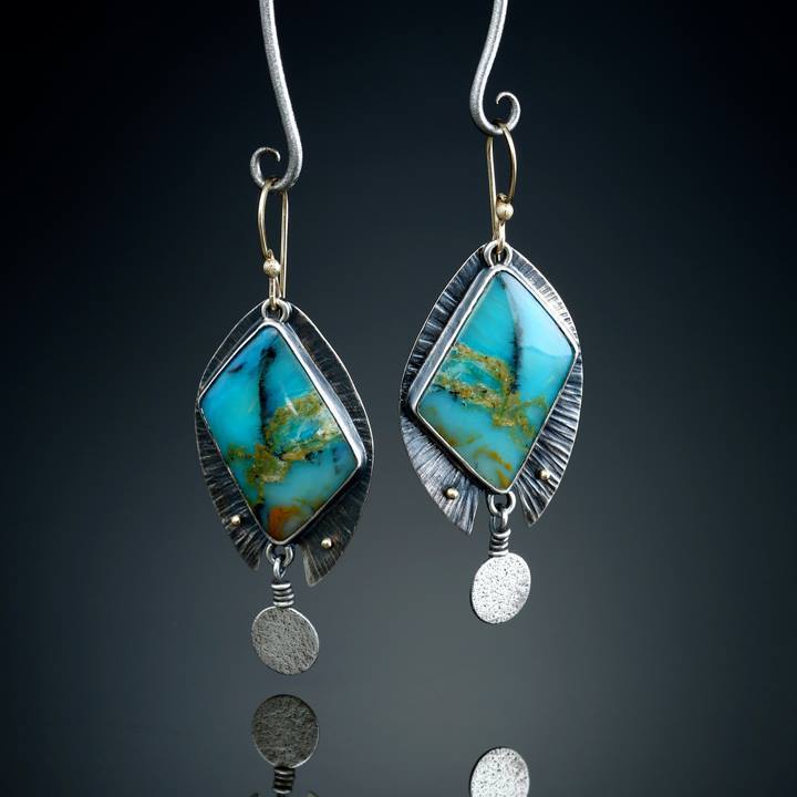 Creative Water Drop Geometric Colored Marble Earrings