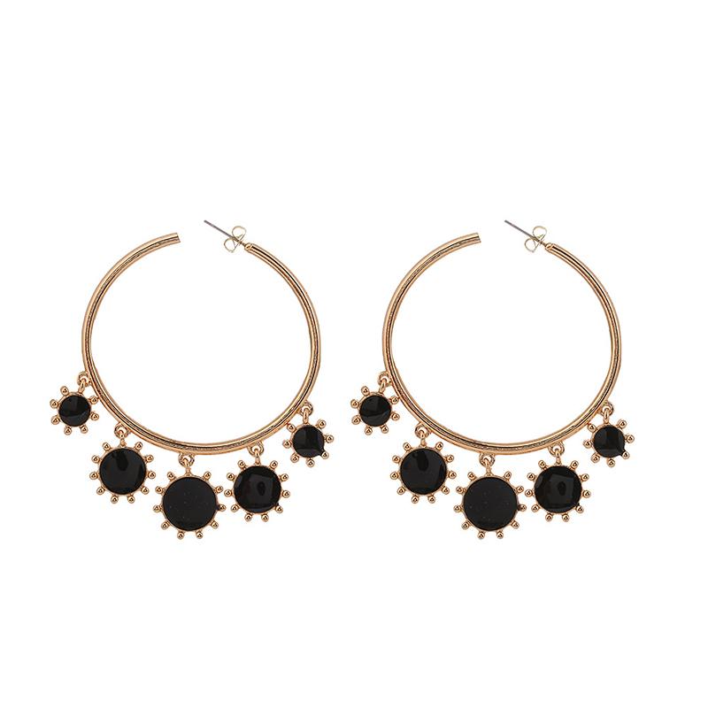 Devil's Eye Dripping Large Circle Earrings