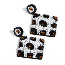 Load image into Gallery viewer, Handmade Beaded Animal Print Square Shaped Earrings
