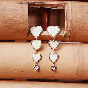 Vintage Love Heart-shaped Long Earrings