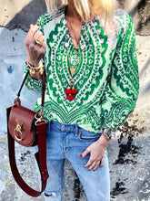 Load image into Gallery viewer, Stylish Bohemian Printed V-neck Shirt
