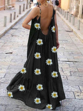 Load image into Gallery viewer, Fashionable Bohemian Daisy Print Casual Dress
