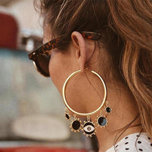 Load image into Gallery viewer, Devil&#39;s Eye Dripping Large Circle Earrings
