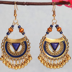 Vintage Ethnic Style Ring Metal Ball Tassel Earrings