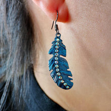 Load image into Gallery viewer, Boho Retro Seven Colored Feather Earrings
