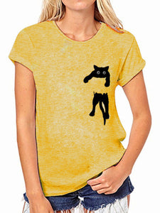 Fashion Casual Kitten Print Top